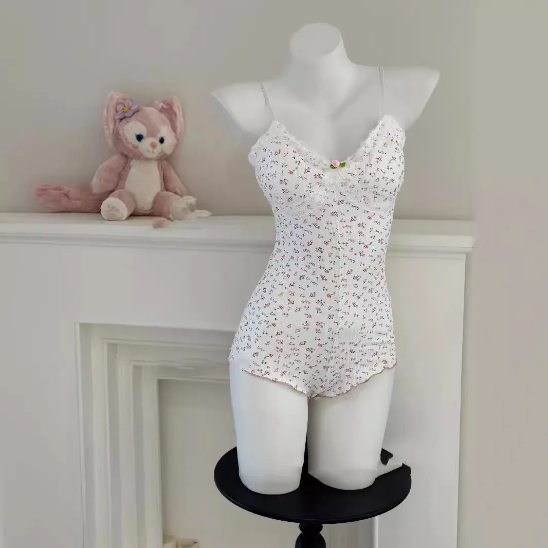 Body Sexy de Encaje con Estampado Floral – Lencería Elegante para Mujer 🌸