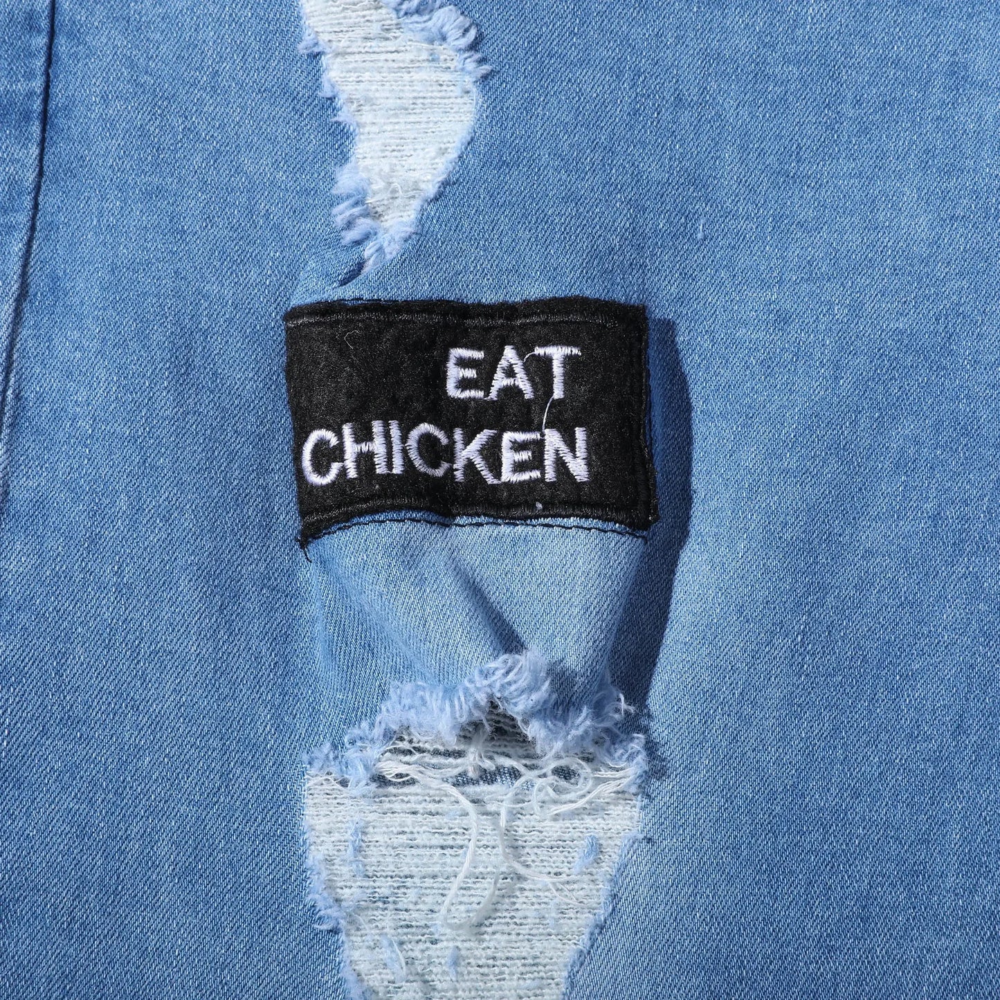 Jeans Rotos Punk para Hombre – Skinny Slim Fit con Parche y Estilo Urbano