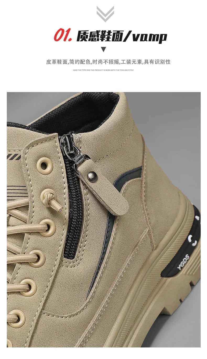 Botas Casuales de Cuero para Hombre 2025 | Invierno, Outdoor y Moda Urbana