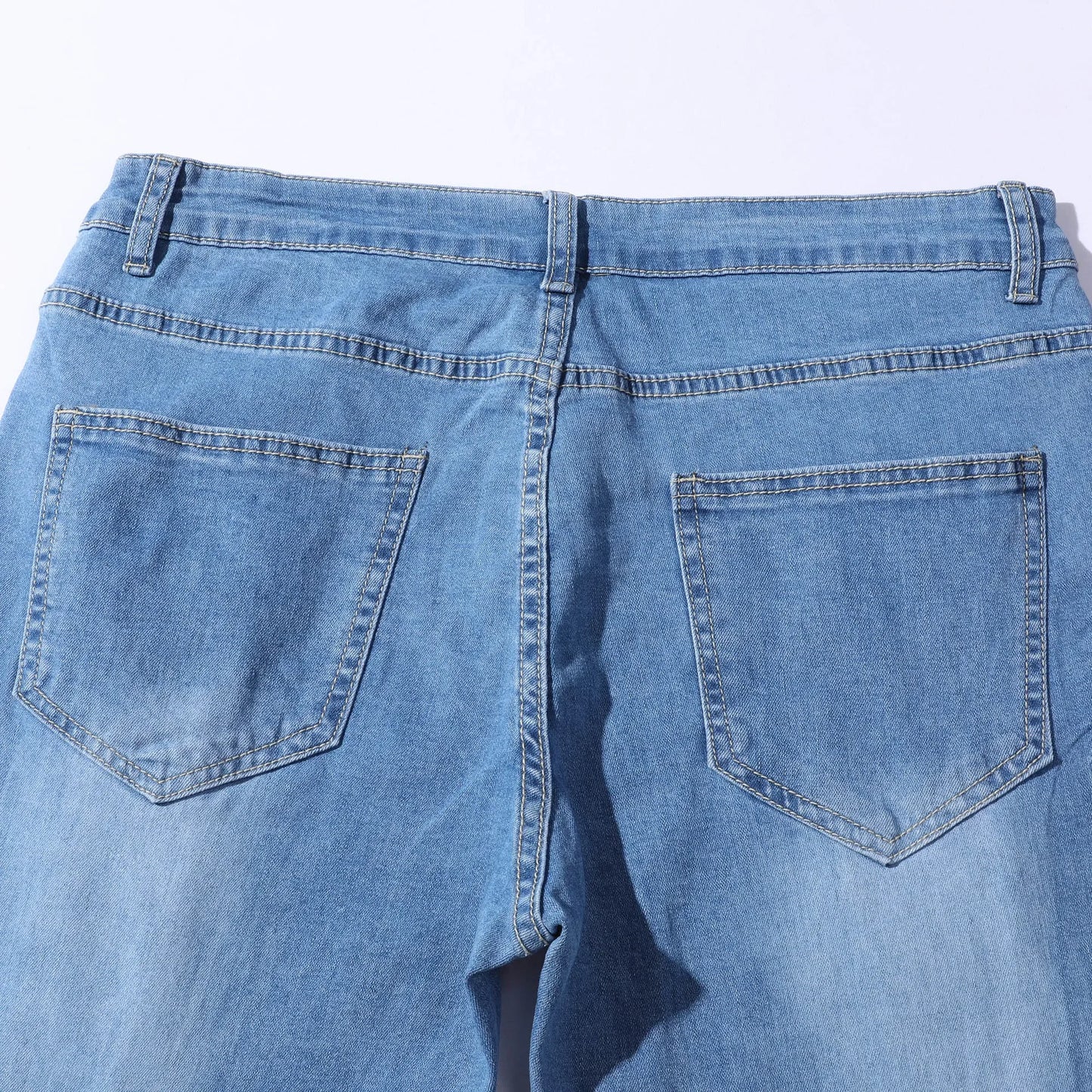 Jeans Rotos Punk para Hombre – Skinny Slim Fit con Parche y Estilo Urbano